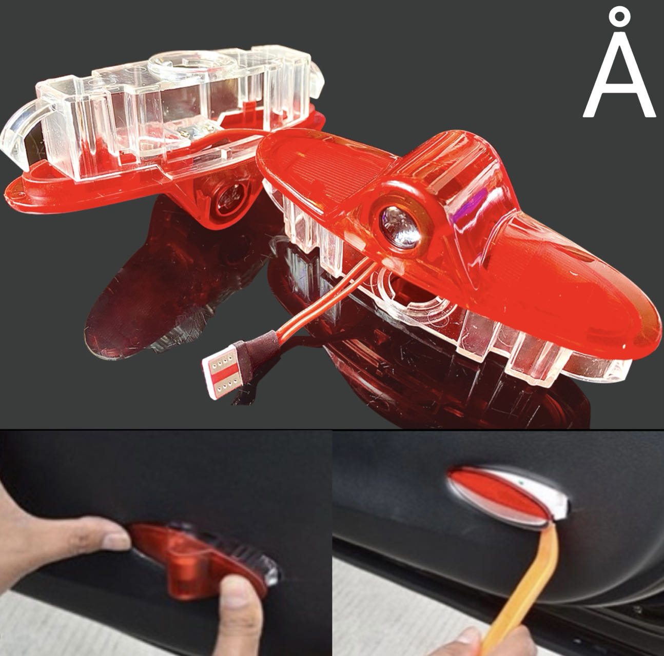 RENAULT Sport LOGO PROJECROTR LIGHTS Nr.0952 (quantity  1 =  2 Logo Film & 2 door lights)