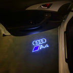 AUDI LOGO PROJECTOT LIGHTS Nr.120 (الكمية 1 = 2 Logo Films /2 أضواء الباب)