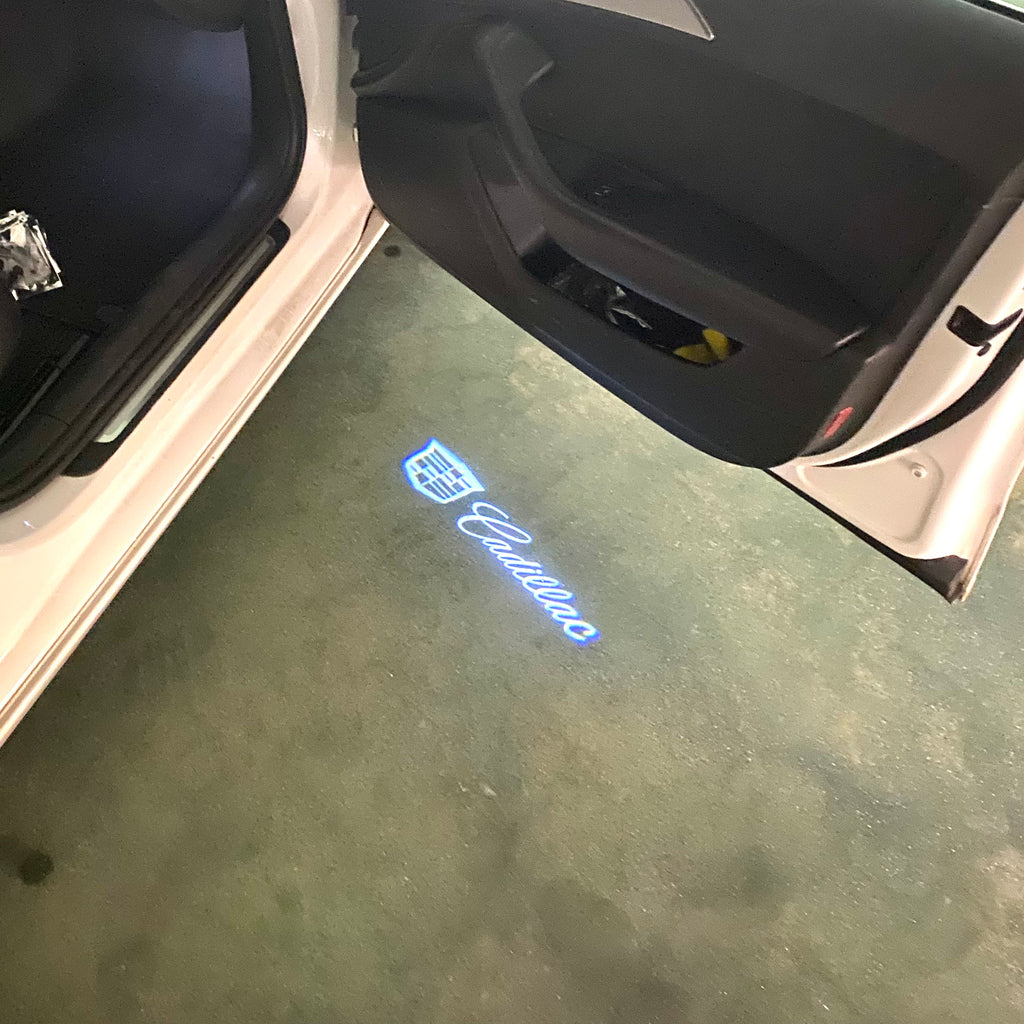 CADILLAC ORIGINAL LOGO PROJECTOT LIGHTS Nr.9735 (quantity 1 = 2 Logo Films /2 door lights）