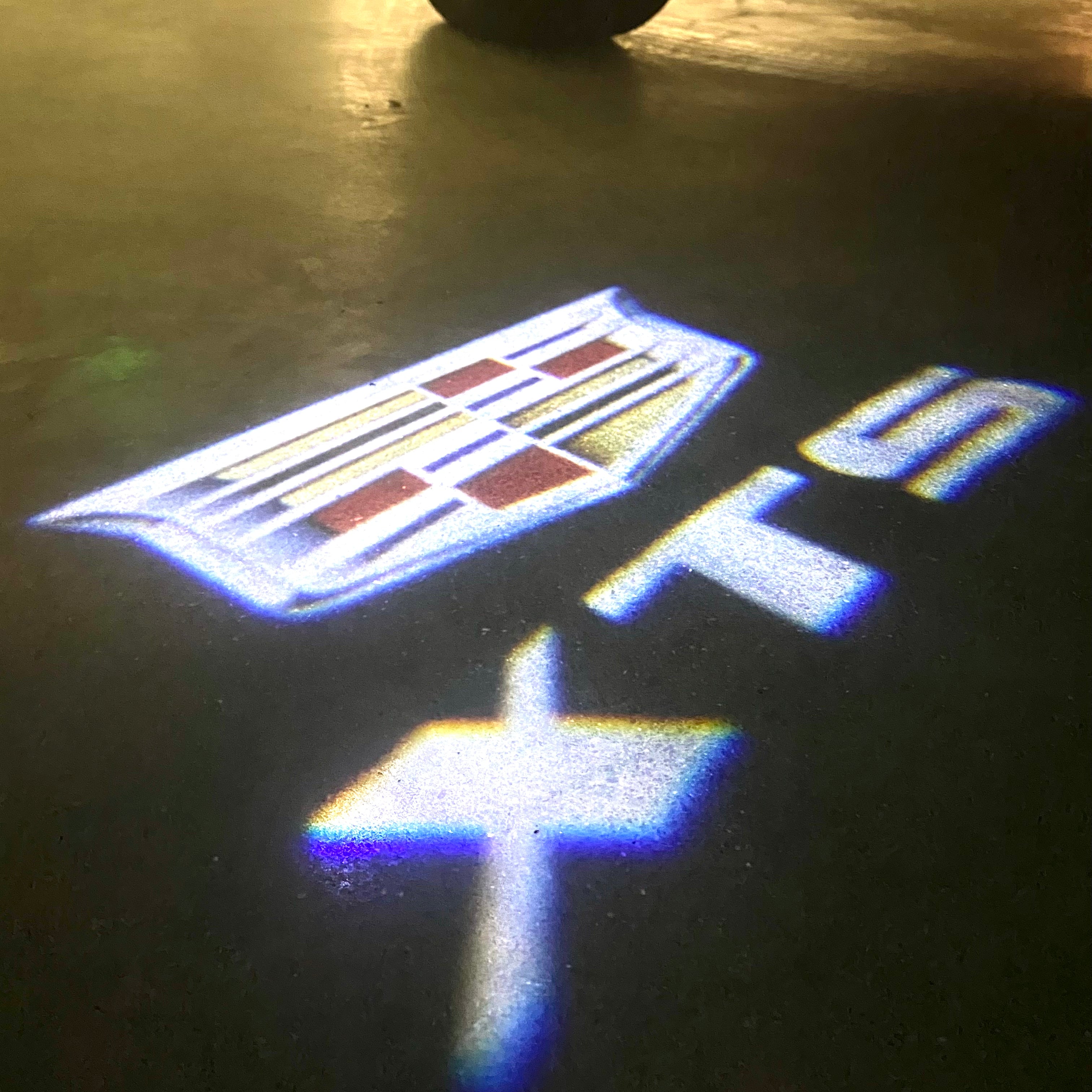 AUDI LOGO PROJECTOT LIGHTS Nr.19 (الكمية 1 = 2 Logo Films /2 أضواء الباب)