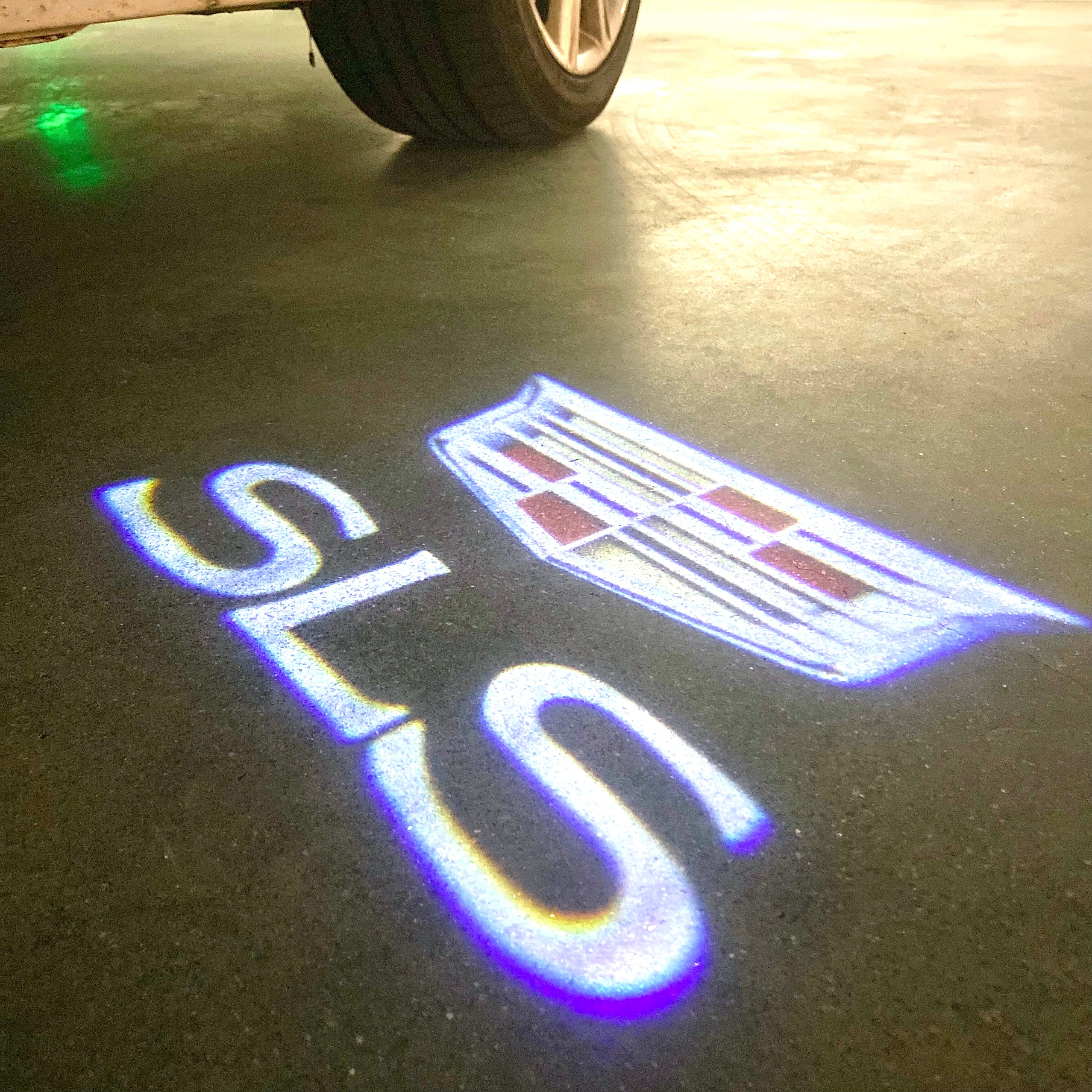 AUDI LOGO PROJECTOT LIGHTS Nr.19 (الكمية 1 = 2 Logo Films /2 أضواء الباب)