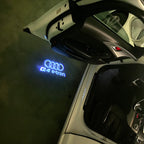 AUDI LOGO PROJECTOT LIGHTS Nr.120 (الكمية 1 = 2 Logo Films /2 أضواء الباب)