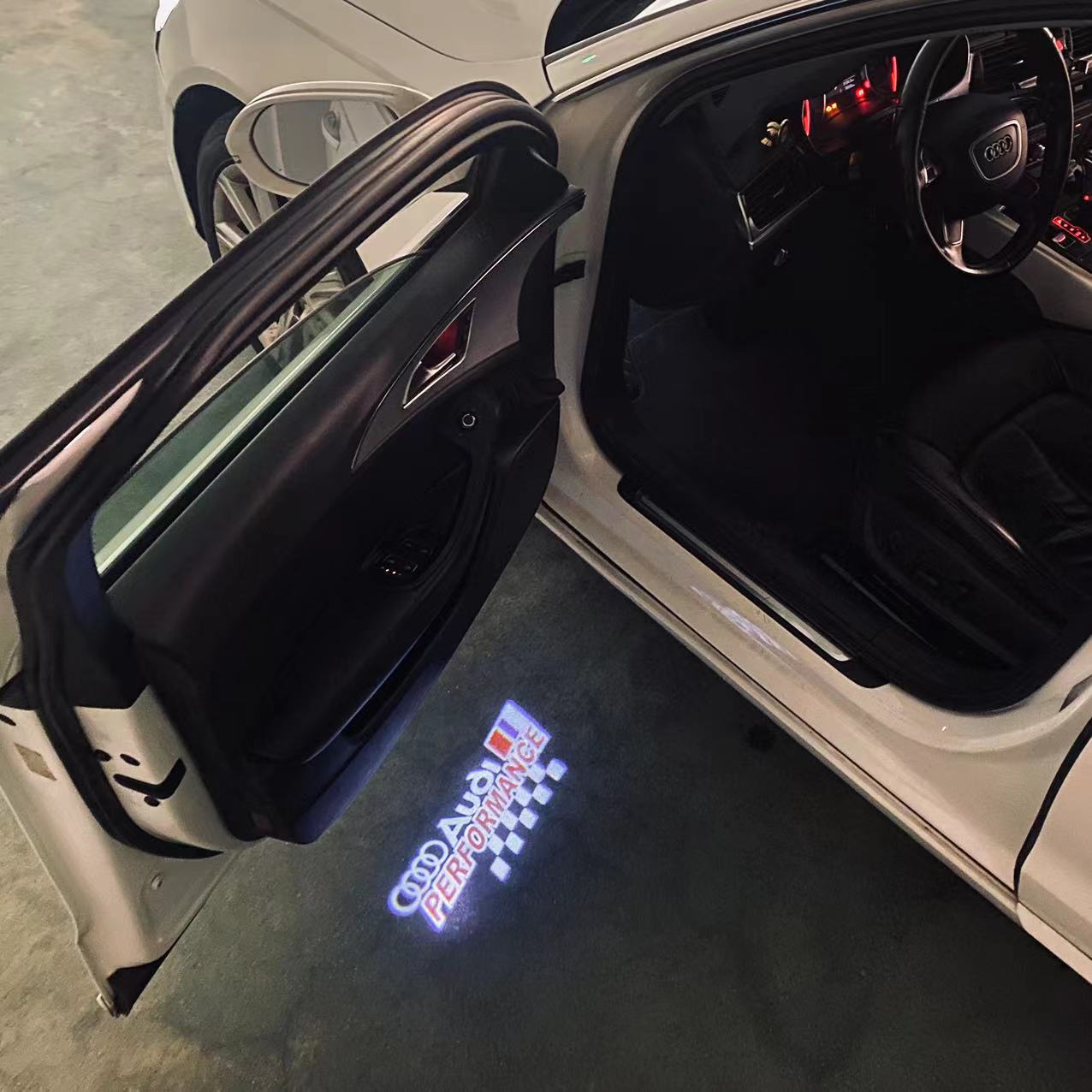 AUDI  SPORT LOGO PROJECTOT LIGHTS  (quantity 1 = 2 Logo Films /2 door lights）Nr.12B42