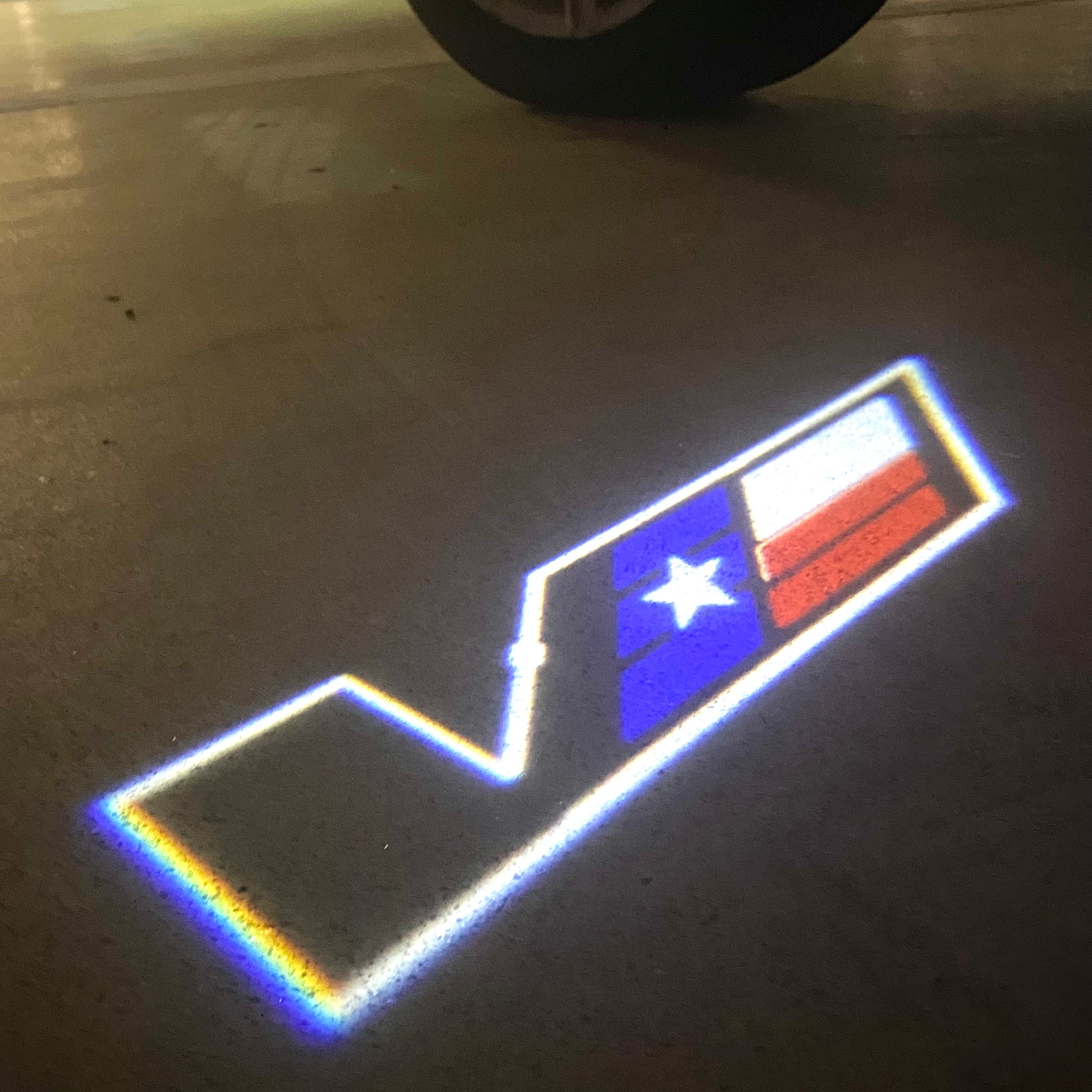 AUDI LOGO PROJECTOT LIGHTS Nr.19 (الكمية 1 = 2 Logo Films /2 أضواء الباب)