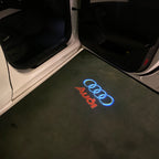 AUDI LOGO PROJECTOT LIGHTS Nr.17 (الكمية 1 = 2 Logo Films /2 أضواء الباب)
