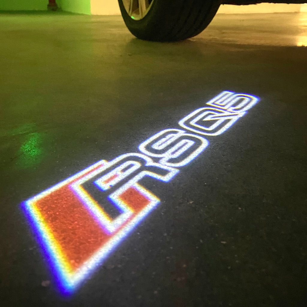 AUDI LOGO PROJECTOT LIGHTS Nr.120 (الكمية 1 = 2 Logo Films /2 أضواء الباب)