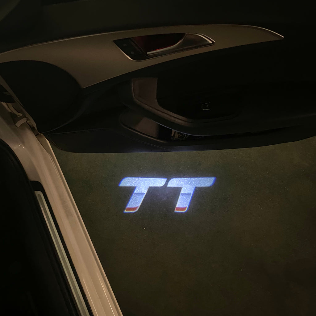 AUDI LOGO PROJECTOT LIGHTS Nr.120 (الكمية 1 = 2 Logo Films /2 أضواء الباب)