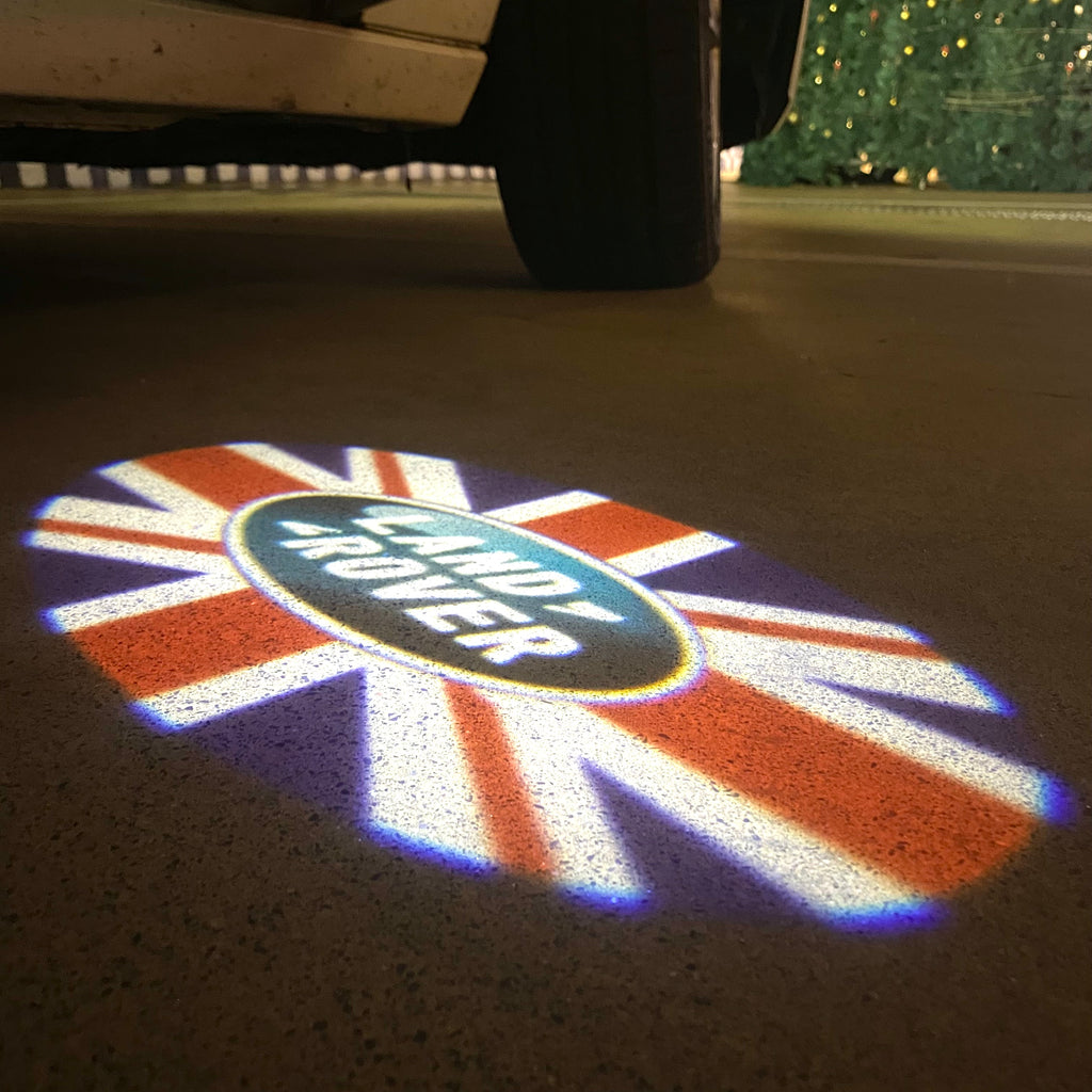 Land Rover LOGO PROJECROTR LIGHTS Nr.04 (الكمية 1 = 1 مجموعة / 2 أضواء باب)