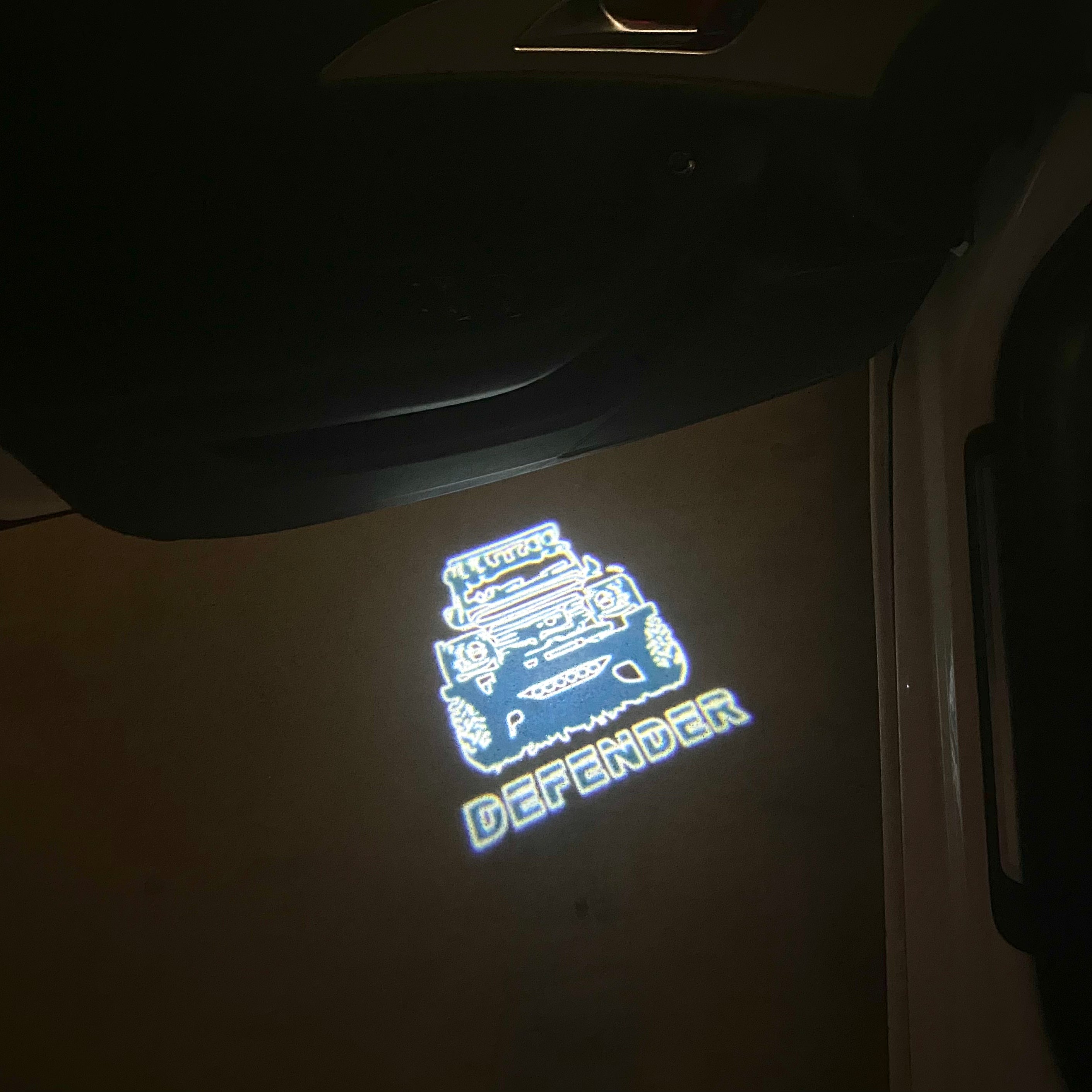 Land Rover LOGO PROJECROTR LIGHTS Nr.04 (الكمية 1 = 1 مجموعة / 2 أضواء باب)