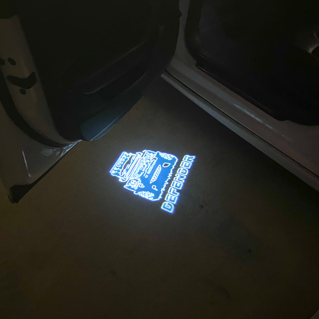 Land Rover LOGO PROJECROTR LIGHTS Nr.04 (الكمية 1 = 1 مجموعة / 2 أضواء باب)