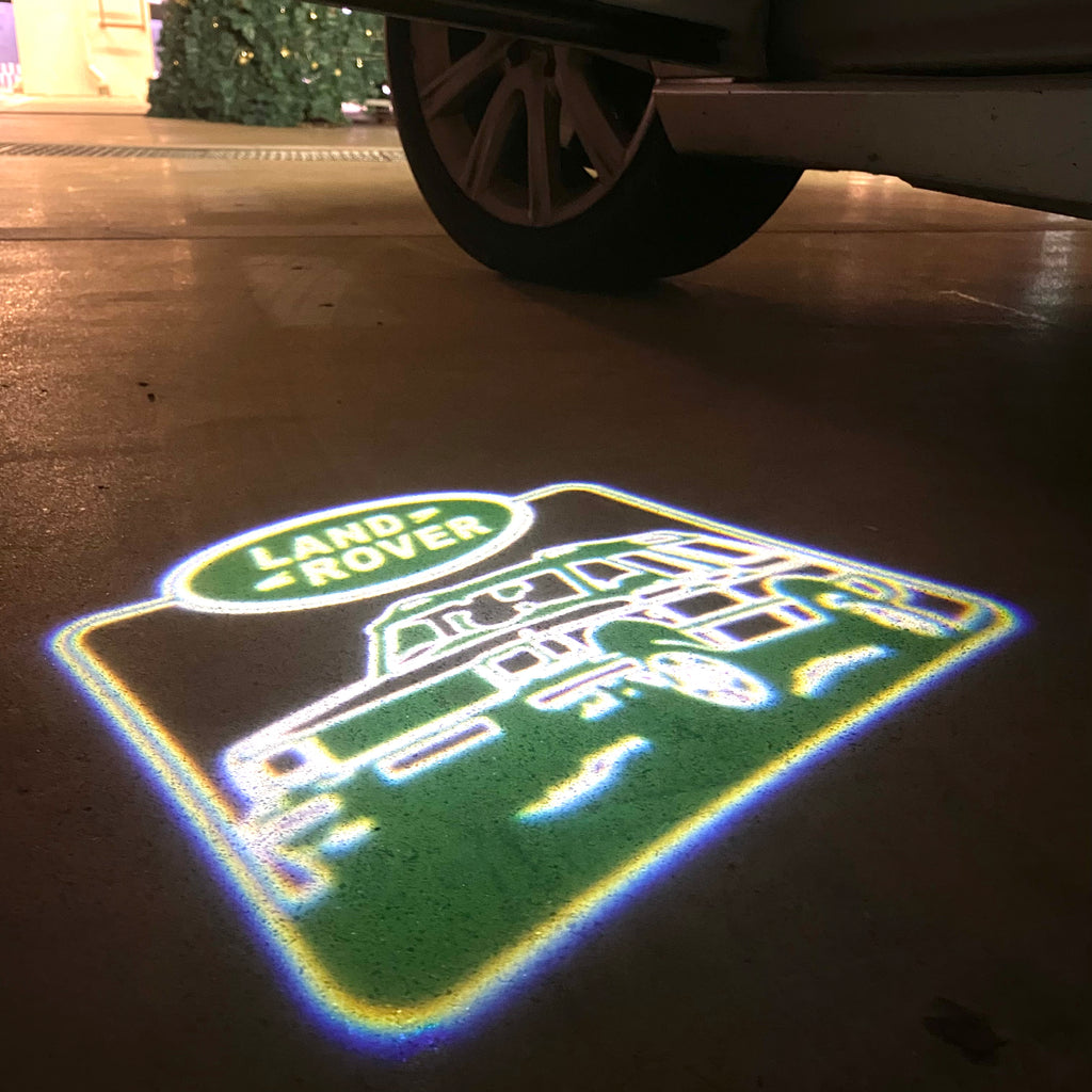 Land Rover LOGO PROJECROTR LIGHTS Nr.04 (الكمية 1 = 1 مجموعة / 2 أضواء باب)