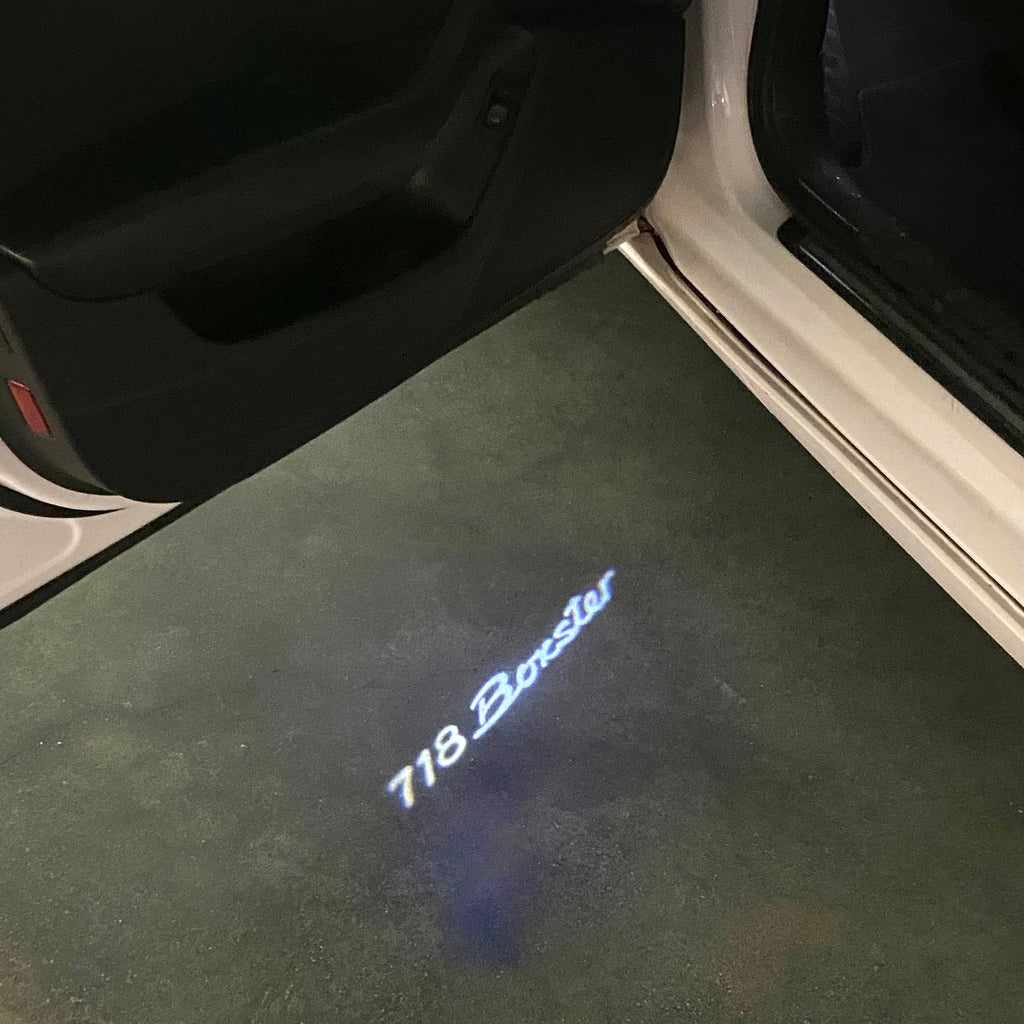 PORSCHE Boxster S LOGO PROJECTOT LIGHTS Nr.17 (الكمية 1 = 2 شعار فيلم / 2 أضواء باب)