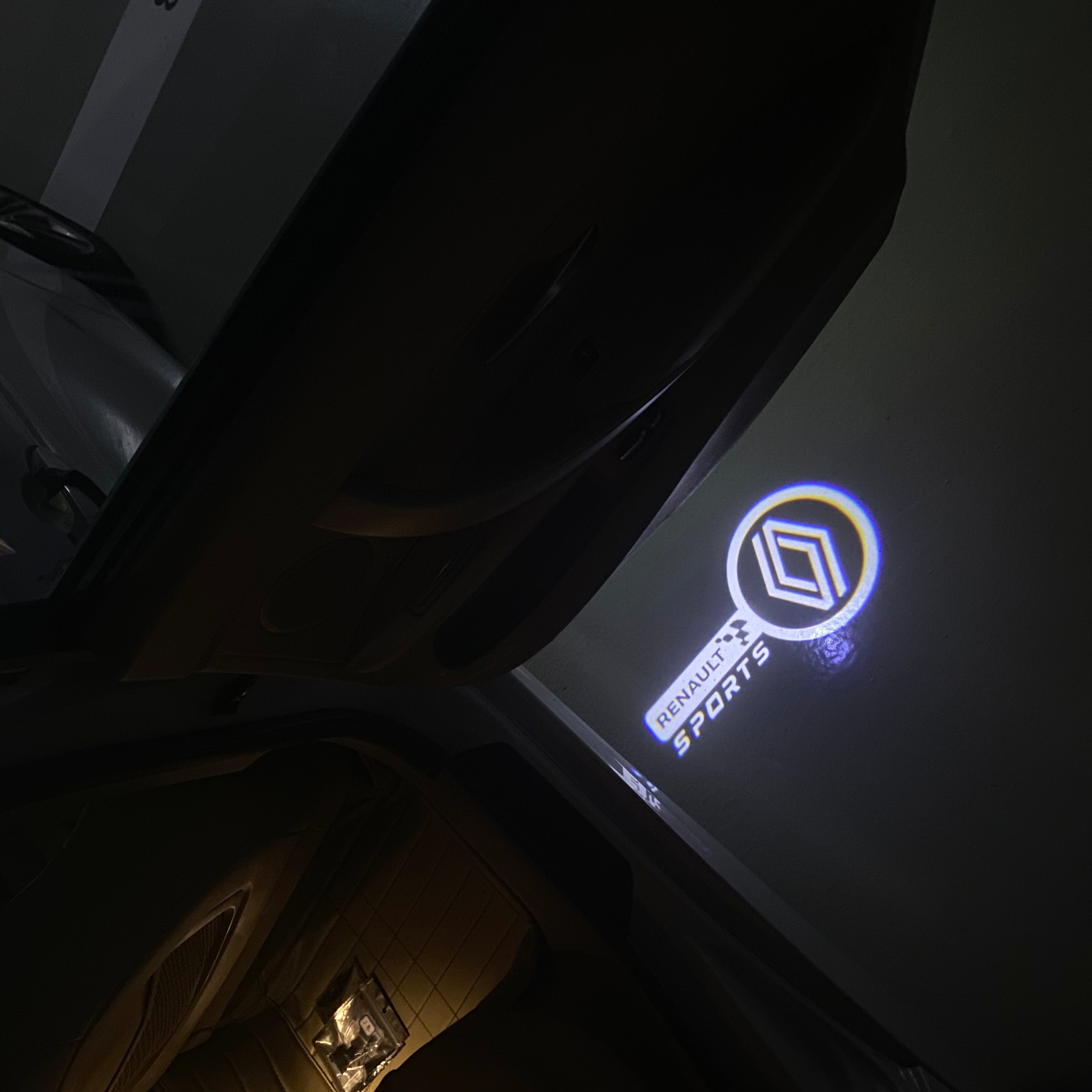 RENAULT Sport LOGO PROJECROTR LIGHTS Nr.0916 (quantity  1 =  2 Logo Film & 2 door lights)