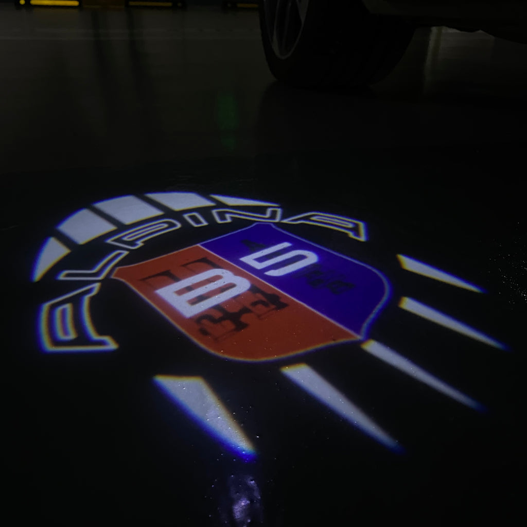 ALPINA B5  LOGO PROJECTOT LIGHTS  (quantity 1 = 1 sets/2 door lights) Nr.07A23