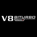 MERCEDES BENZ V8  BITURBO LOGO PROJECTOT LIGHTS Nr.22 (quantity 1 = 1 sets/2 door lights)