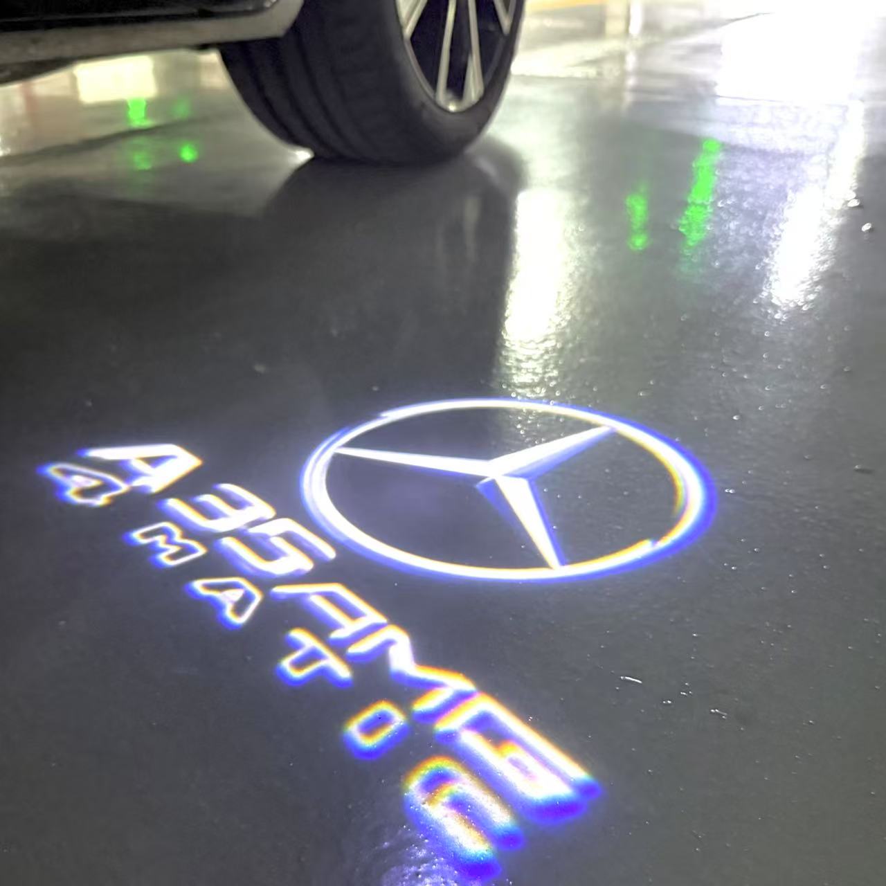 MERCEDES BENZ A35 AMG  LOGO PROJECTOR LIGHTS  (quantity 1 = 1 sets/2 door lights)Nr.03f025