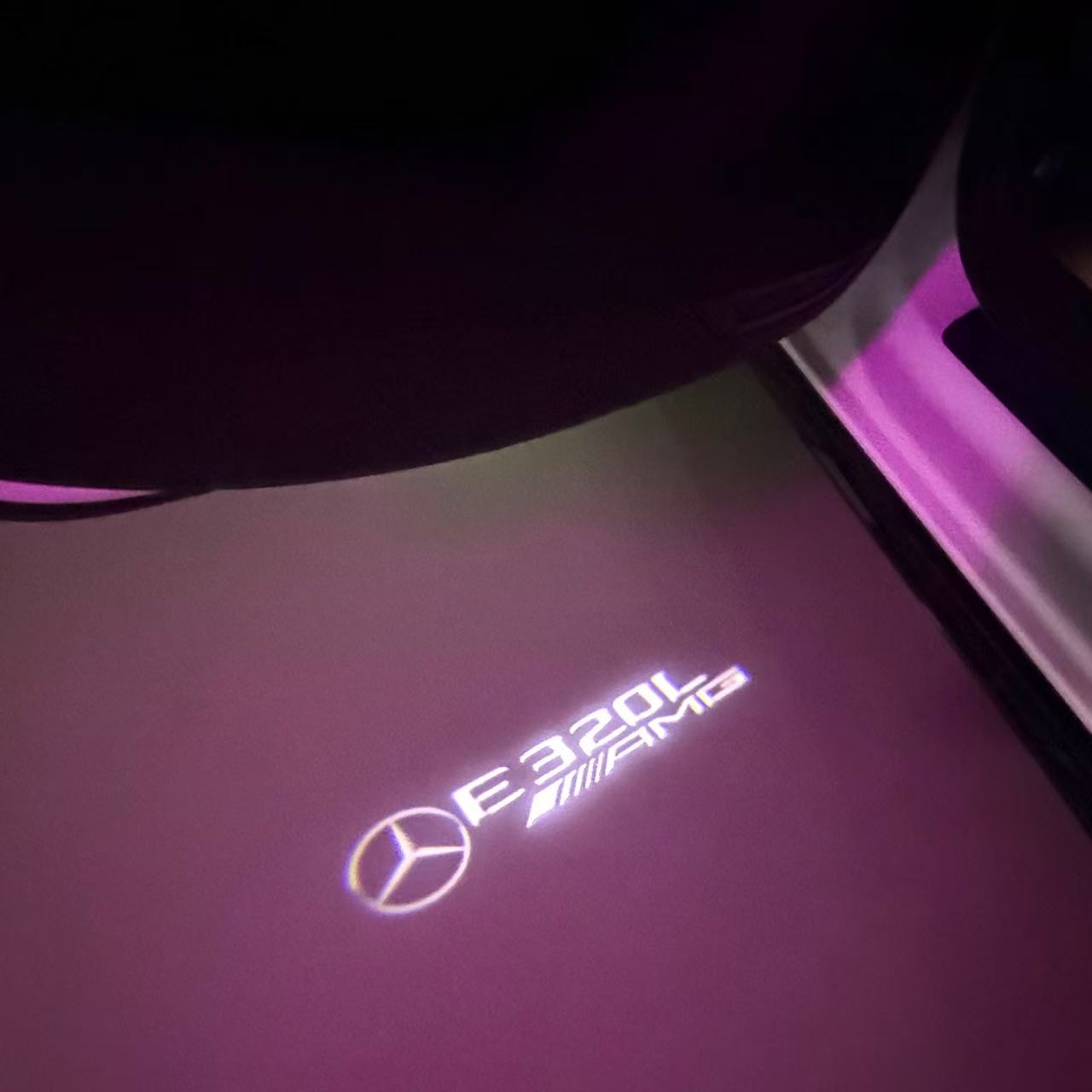 MERCEDES BENZ E 320L AMG LOGO PROJECTOT LIGHTS  (quantity 1 = 1 sets/2 door lights)Nr.03f036