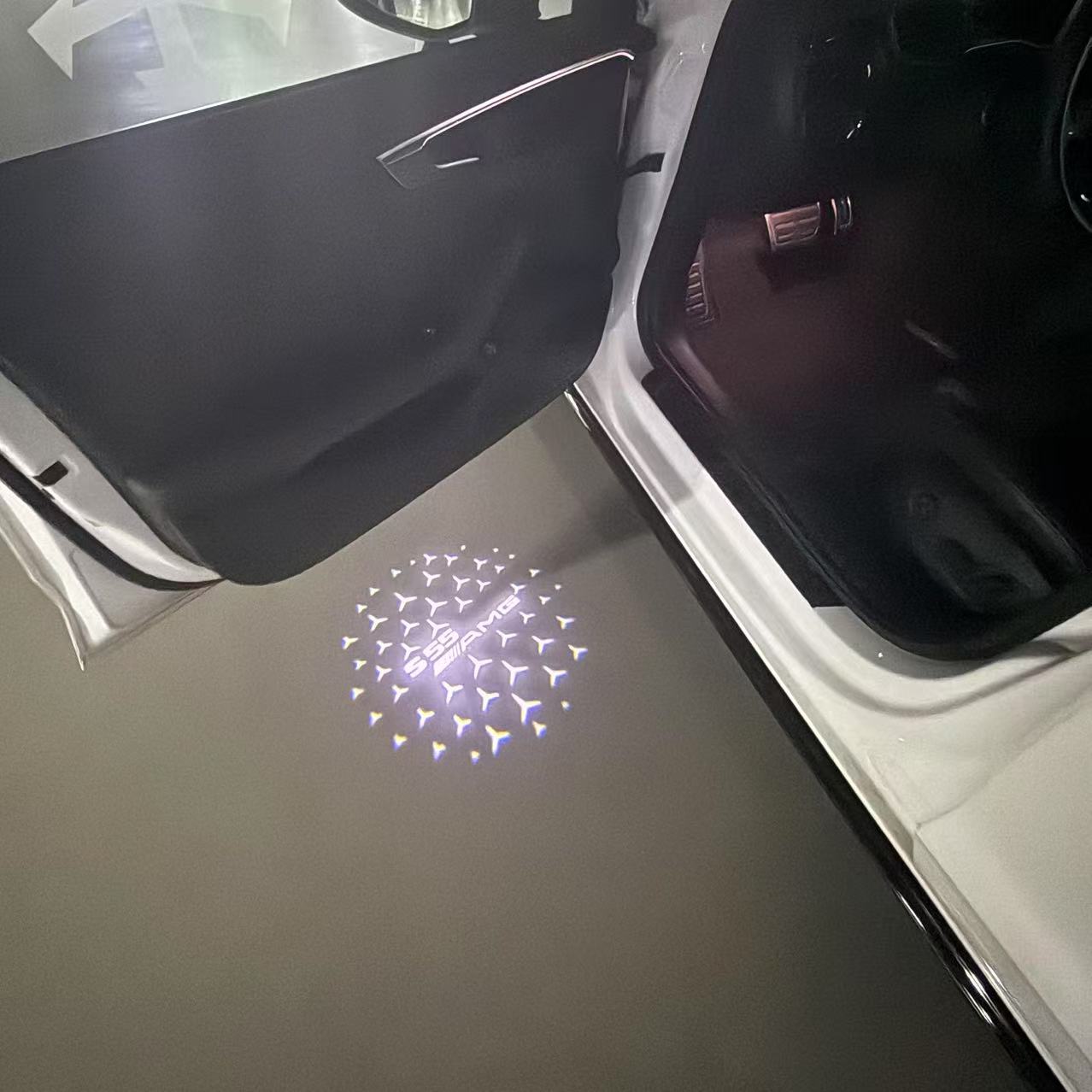 MERCEDES BENZ S 55 AMG LOGO PROJECTOR LIGHTS  (quantity 1 = 1 sets/2 door lights)Nr.03f06