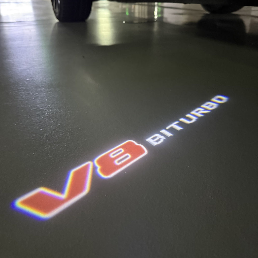 MERCEDES BENZ V8 BITURBO LOGO PROJECTOT LIGHTS(quantity 1 = 1 sets/2 door lights) Nr.03f 07