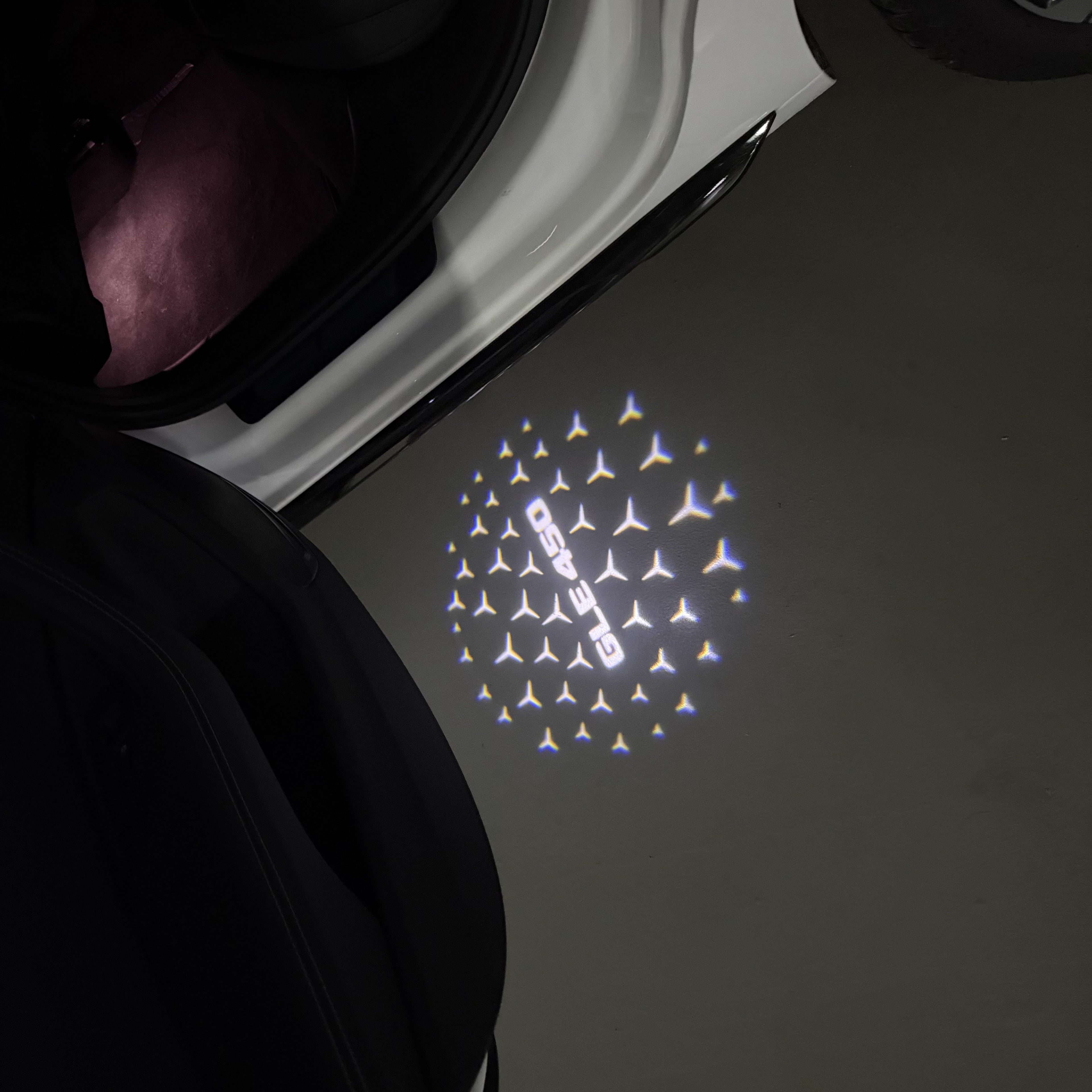 MERCEDES BENZ GLE 450 LOGO PROJECTOR LIGHTS  (quantity 1 = 1 sets/2 door lights)Nr.03f051