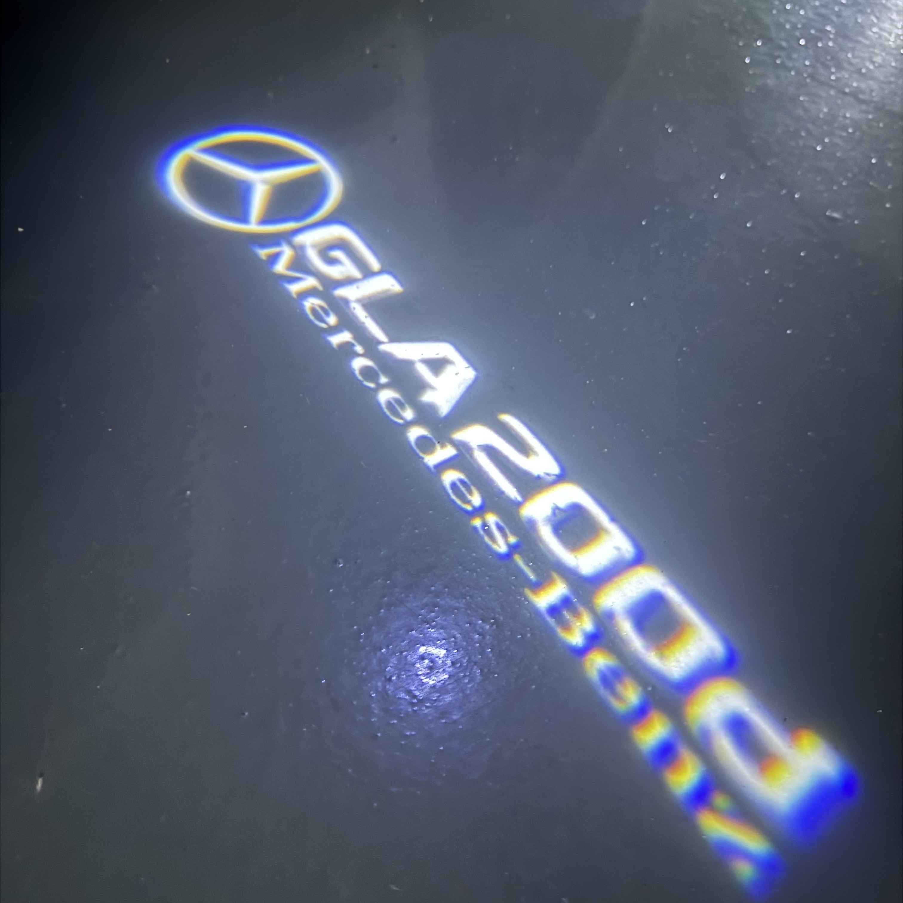 MERCEDES BENZ GLA 200d LOGO PROJECTOR LIGHTS  (quantity 1 = 1 sets/2 door lights)Nr.03f018