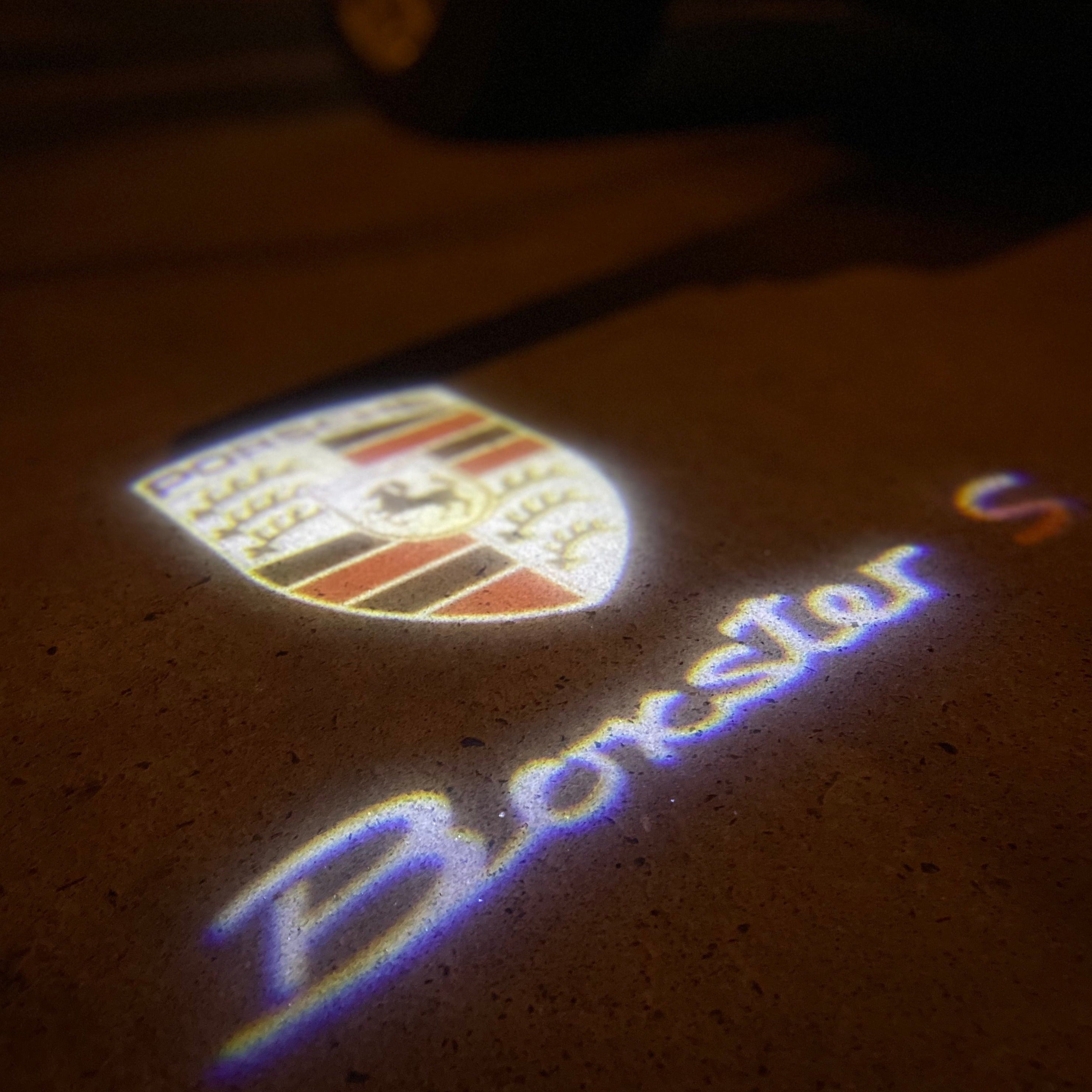 بورش LOGO PROJECTOT أضواء Nr.53 (الكمية 1 = 2 شعار فيلم / 2 أضواء الباب)