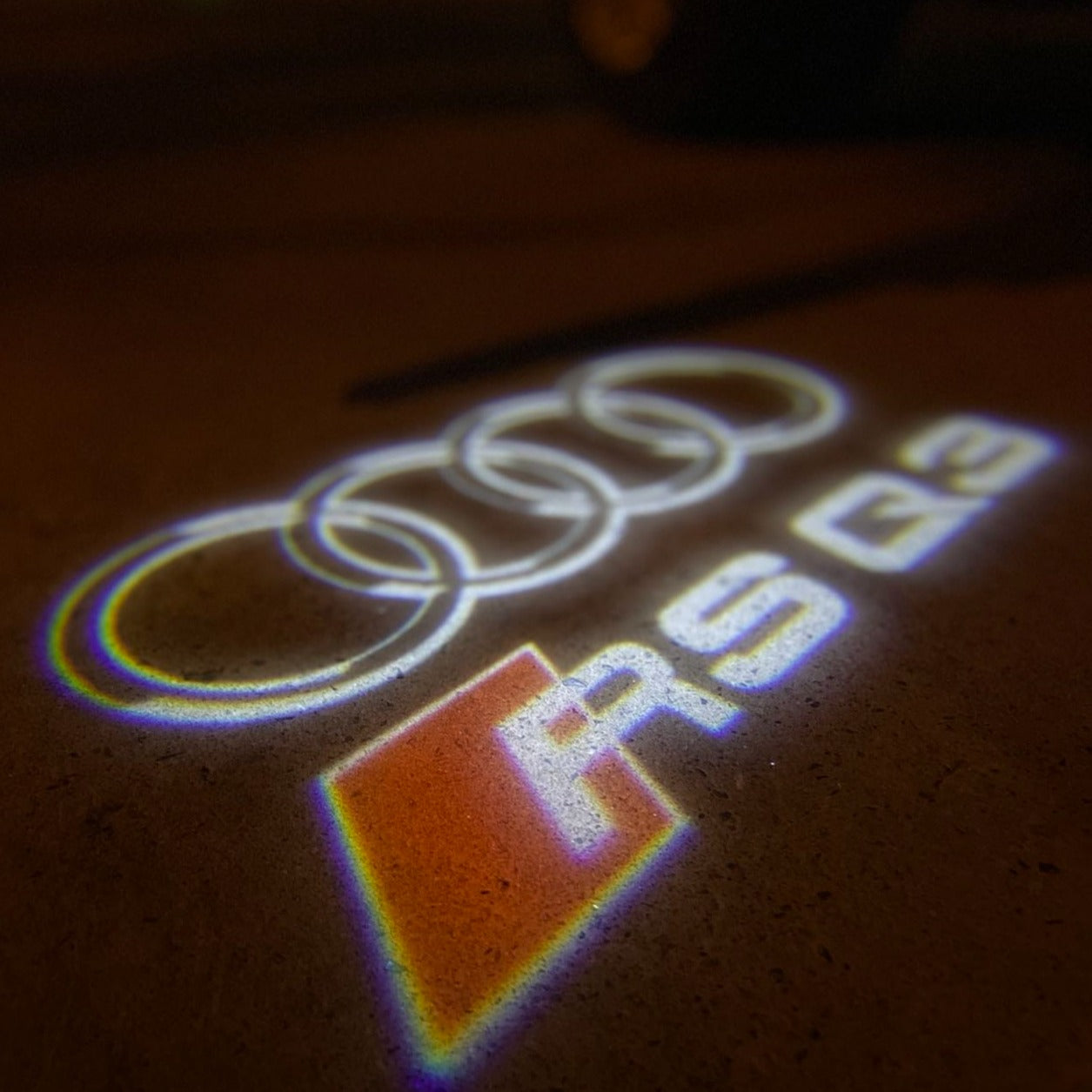 AUDI LOGO PROJECTOT LIGHTS Nr.19 (الكمية 1 = 2 Logo Films /2 أضواء الباب)