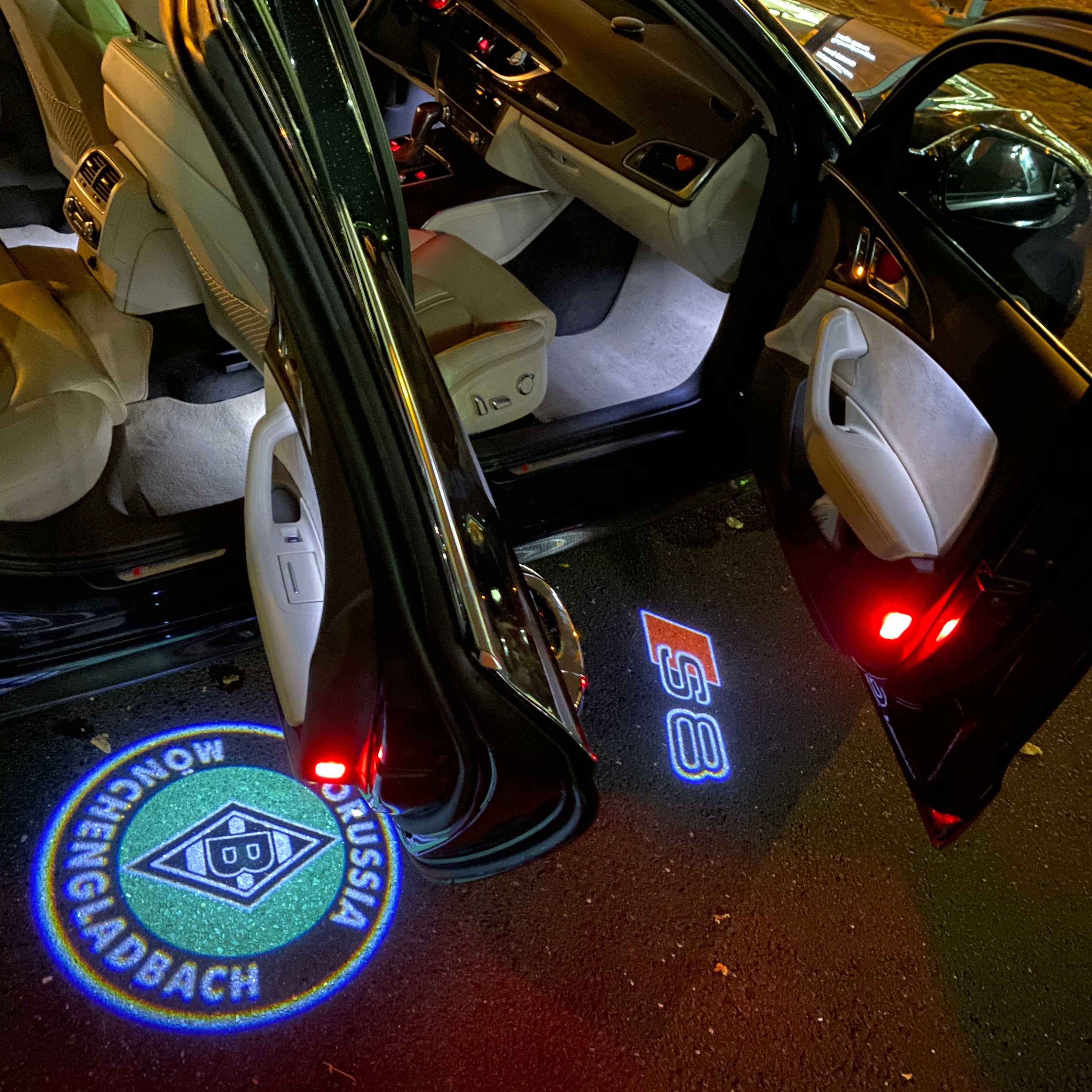 AUDI S8 LOGO PROJECTOR LIGHTS Nr.19 (الكمية 1 = 2 فيلم شعار / 2 باب)