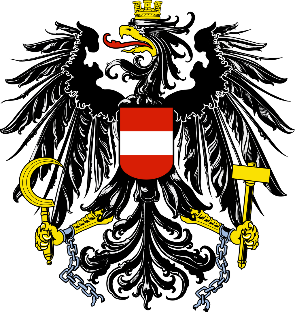 النمسا Österreich شعار العلم الوطني (كمية 1 = 1 مجموعات / 2 فيلم شعار / يمكن استبدال أضواء شعارات أخرى)