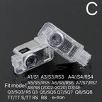 أضواء جهاز عرض شعار AUDI رقم 89 (الكمية 1 = 2 فيلم شعار / 2 مصباح باب)