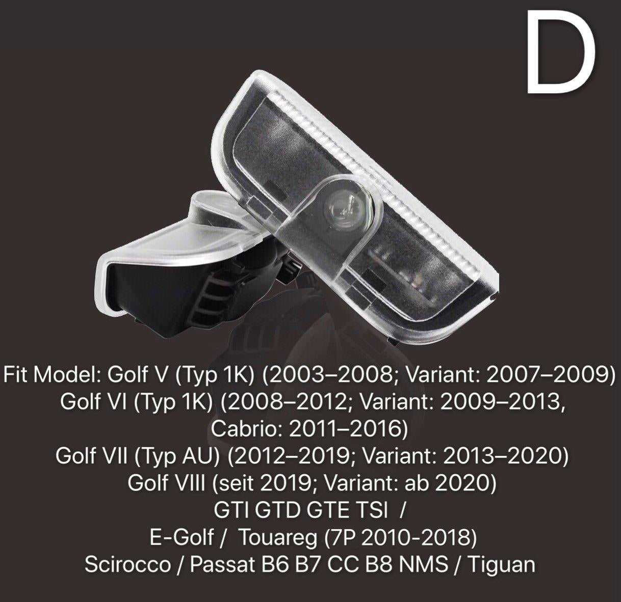 أضواء أبواب فولكس فاجن R Logo Nr. 149 (الكمية 1 = 2 فيلم شعار / 2 مصباح باب)