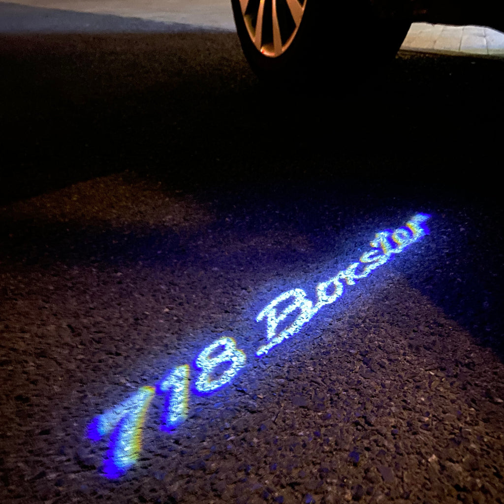PORSCHE Boxster S LOGO PROJECTOT LIGHTS Nr.17 (الكمية 1 = 2 شعار فيلم / 2 أضواء باب)