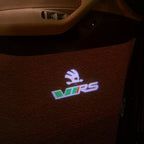 SKODA VRS LOGO  LIGHTS Nr.24 (quantity  1 =  2 Logo Film /  2 door lights)