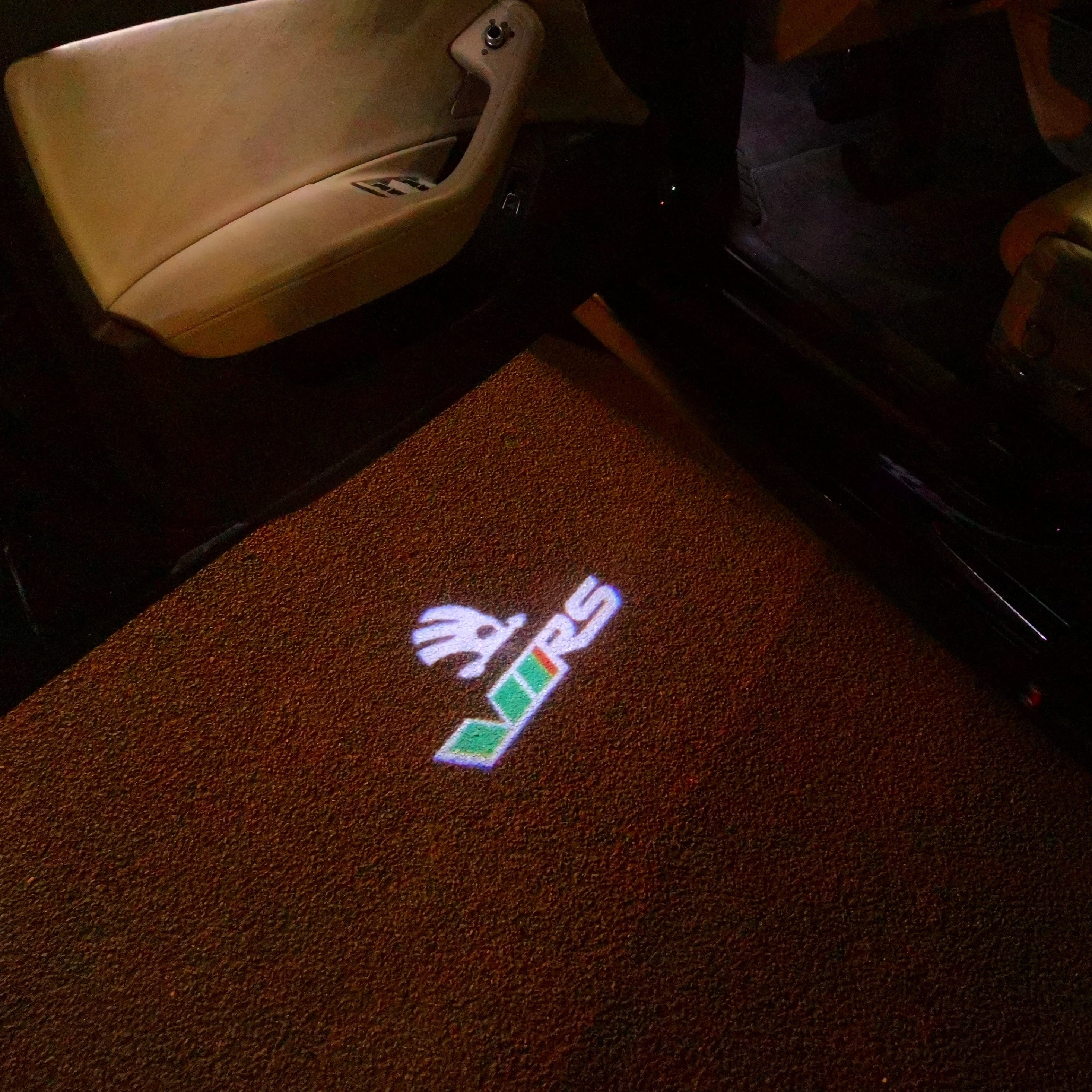 SKODA VRS LOGO  LIGHTS Nr.24 (quantity  1 =  2 Logo Film /  2 door lights)