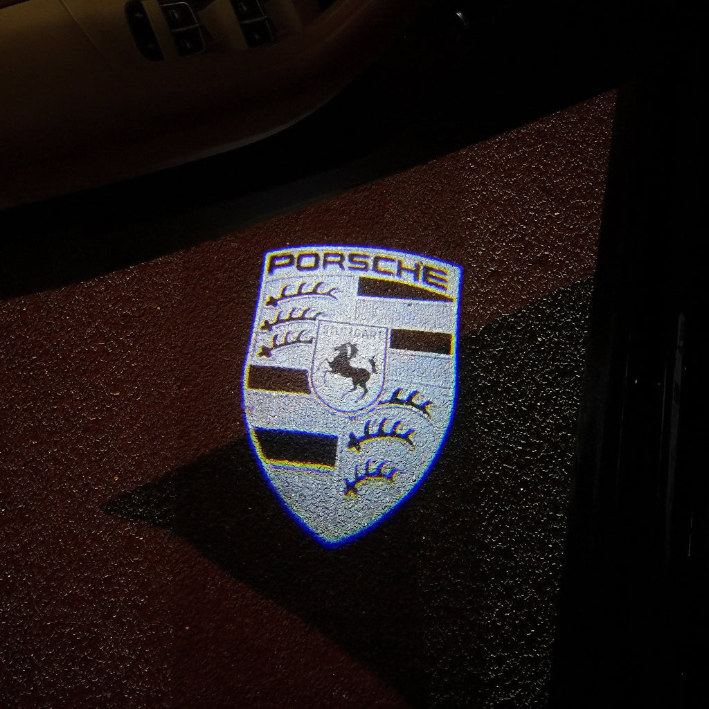 LOGO PROJECTOR LIGHTS PORSCHE Nr.06 (الكمية 1 = 2 شعار فيلم / 2 أضواء باب)