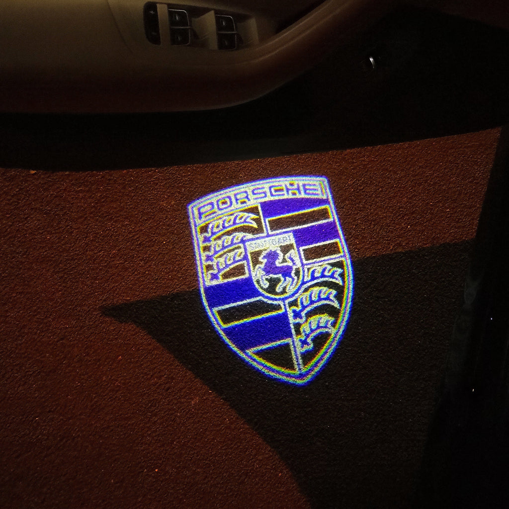 LOGO PROJECTOR LIGHTS PORSCHE Nr.05 (الكمية 1 = 2 شعار فيلم / 2 أضواء باب)
