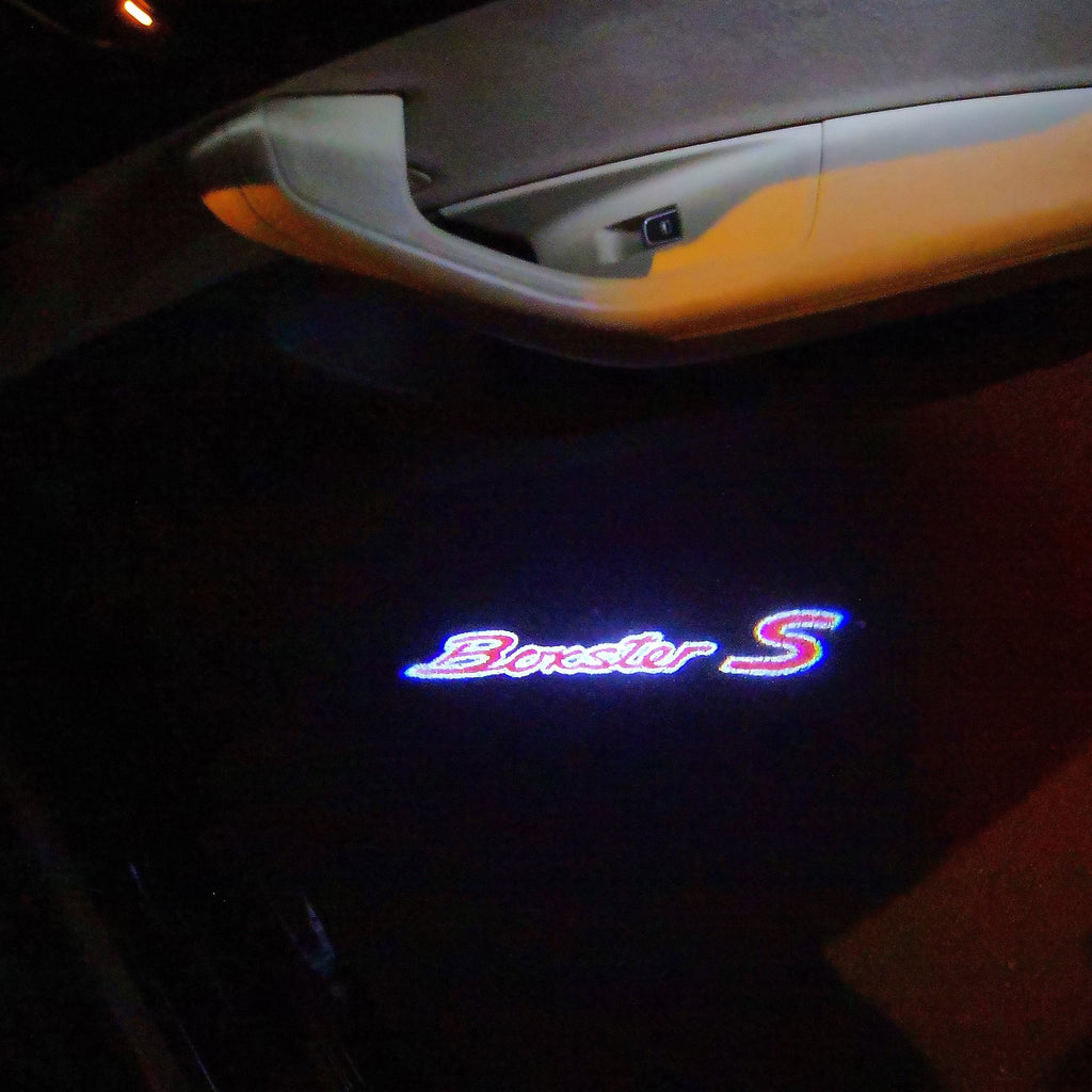 PORSCHE Boxster S LOGO PROJECTOT LIGHTS Nr.17 (الكمية 1 = 2 شعار فيلم / 2 أضواء باب)