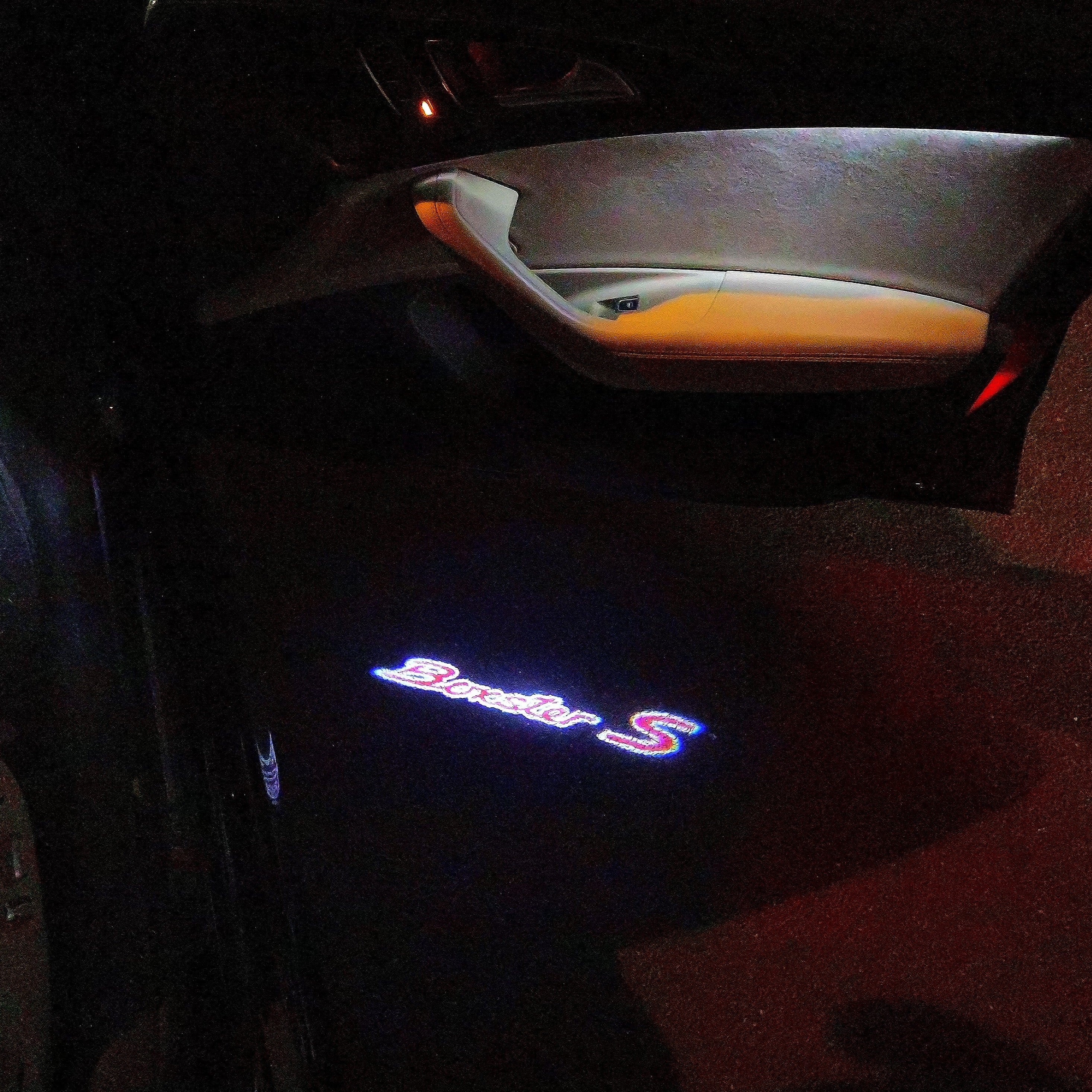 PORSCHE Boxster S LOGO PROJECTOT LIGHTS Nr.17 (الكمية 1 = 2 شعار فيلم / 2 أضواء باب)