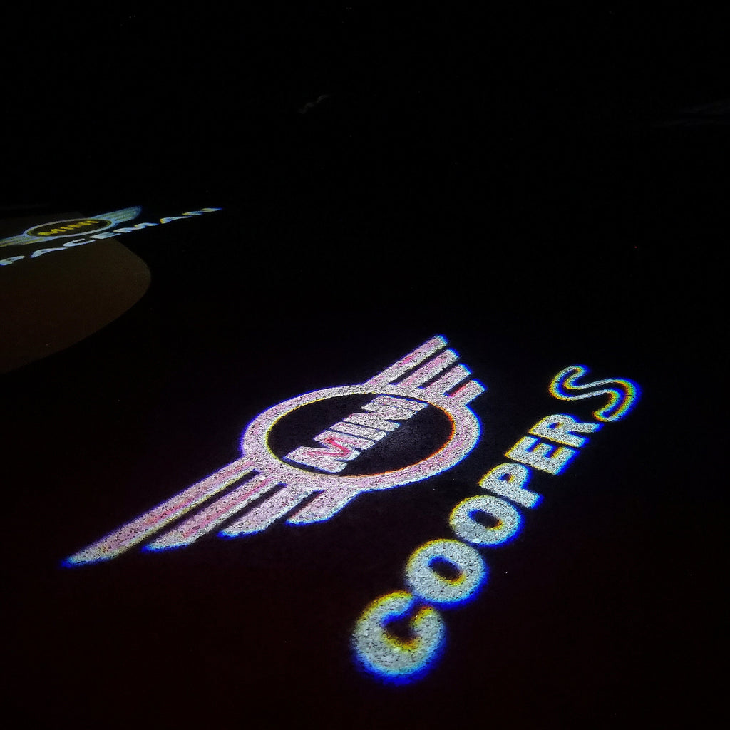 MINI COOPER S LOGO PROJECROTR LIGHTS Nr.144 (quantity  1 =  2 Logo Film /  2 door lights)