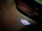 MINI  BRITISH NATIONAL FLAG WITH MINI  LOGO PROJECROTR LIGHTS Nr.10 (quantity  1 =  2 Logo Film /  2 door lights)