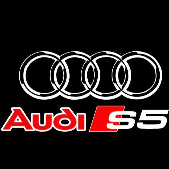 AUDI LOGO PROJECTOT LIGHTS Nr.35 (الكمية 1 = 2 Logo Films /2 أضواء الباب)