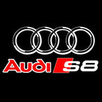 AUDI S8 LOGO PROJECTOT أضواء Nr.38 (الكمية 1 = 2 شعار الأفلام / 2 أضواء الباب)