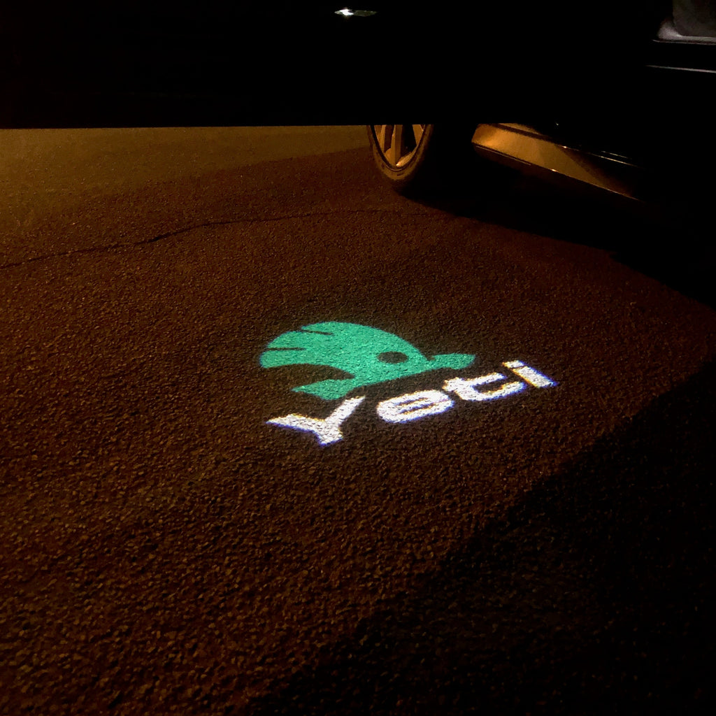 SKODA YETI LOGO PROJECTOT LIGHTS Nr.75  (quantity  1 =  2 Logo Film /  2 door lights)