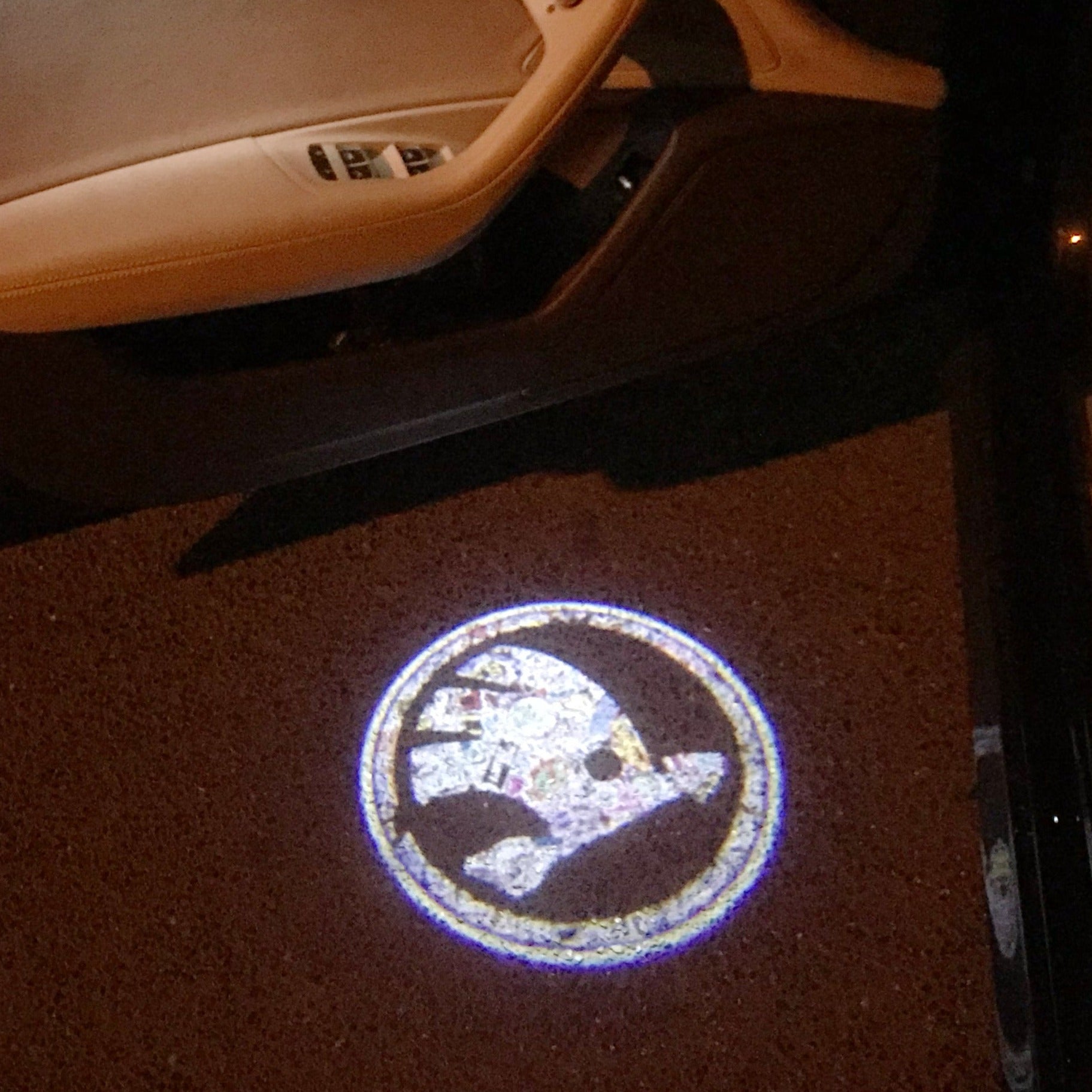 SKODA ORIGINAL LOGO PROJECTOT LIGHTS Nr.03 (quantity  1 =  2 Logo Film /  2 door lights)