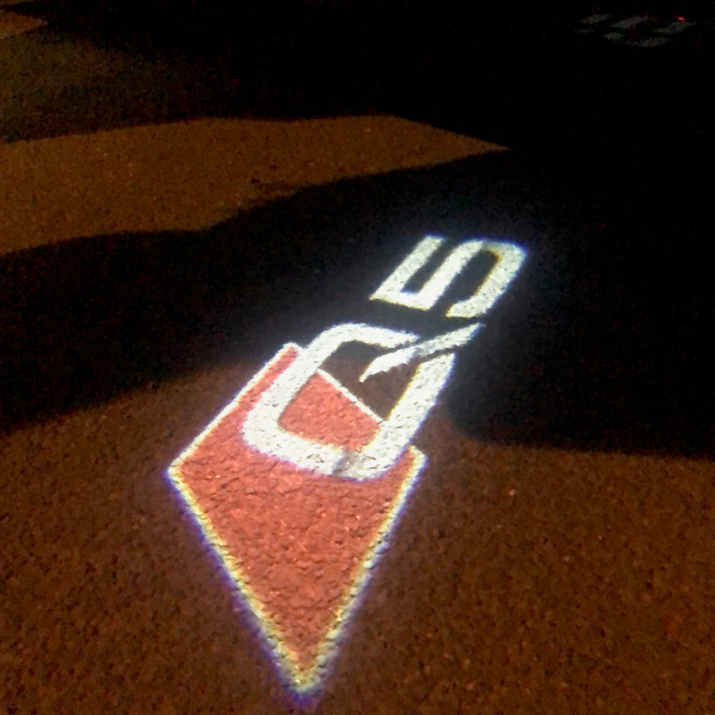 AUDI LOGO PROJECTOT LIGHTS Nr.78 (الكمية 1 = 2 Logo Films /2 أضواء الباب)