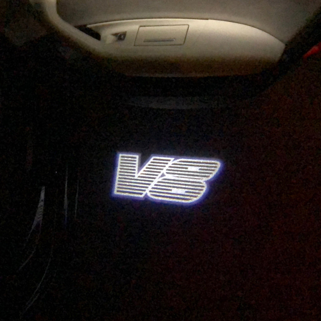 AUDI LOGO PROJECTOT LIGHTS Nr.19 (الكمية 1 = 2 Logo Films /2 أضواء الباب)